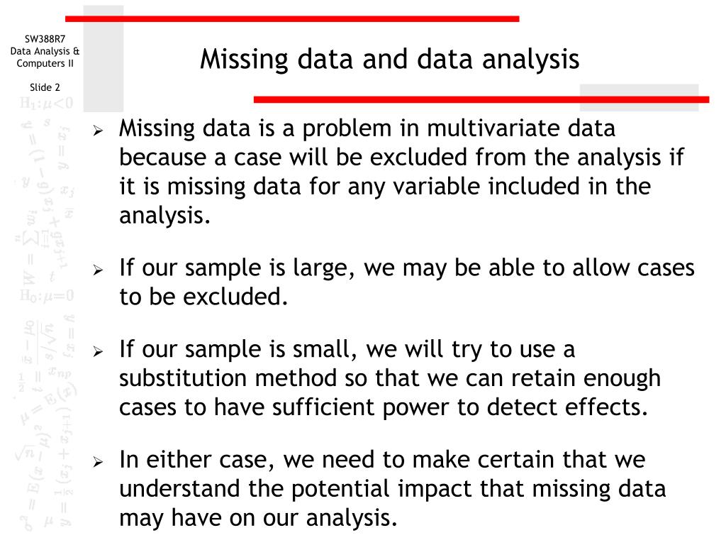 PPT - Analyzing Missing Data PowerPoint Presentation, free download - ID:193050