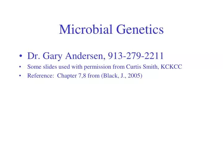 microbial genetics n.