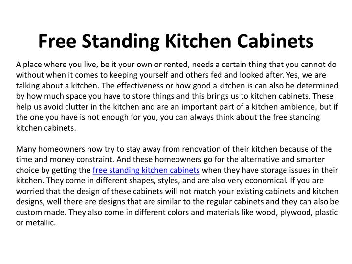 free standing kitchen cabinets n.