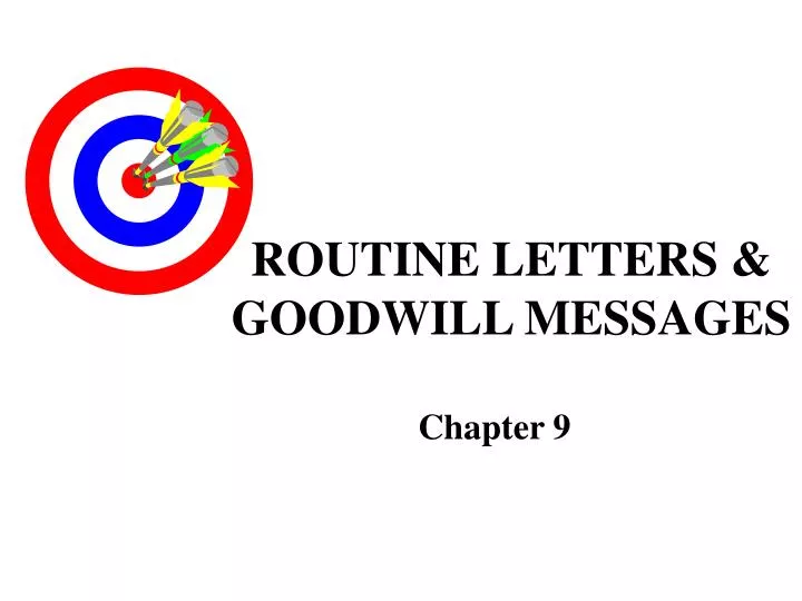 routine letters goodwill messages n.