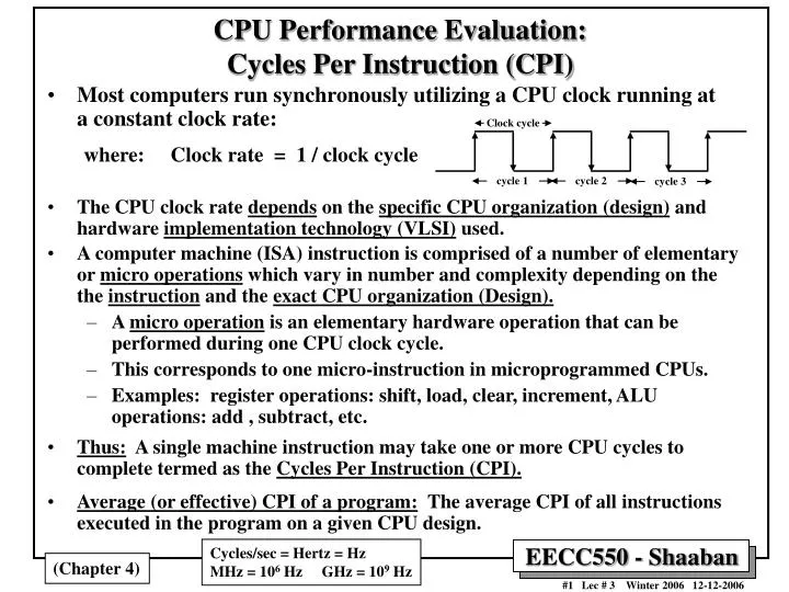 PPT CPU Performance Evaluation Cycles Per Instruction (CPI