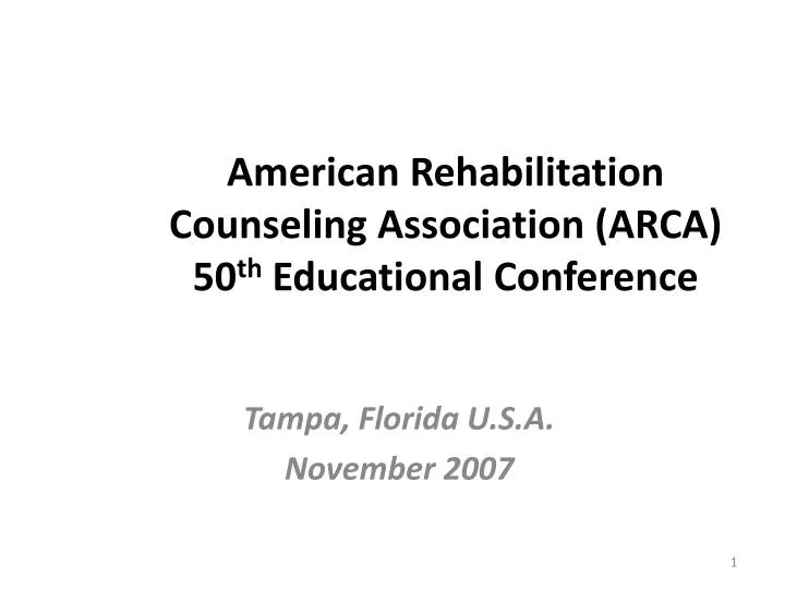 american rehabilitation counseling association arca 50 th educational conference n.