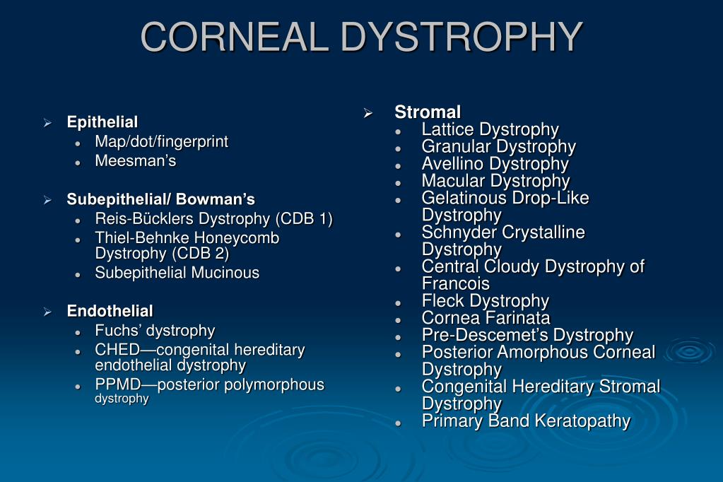 PPT - CORNEAL DYSTROPHIES AND DEGENERATIONS: DIAGNOSIS AND TREATMENT ...