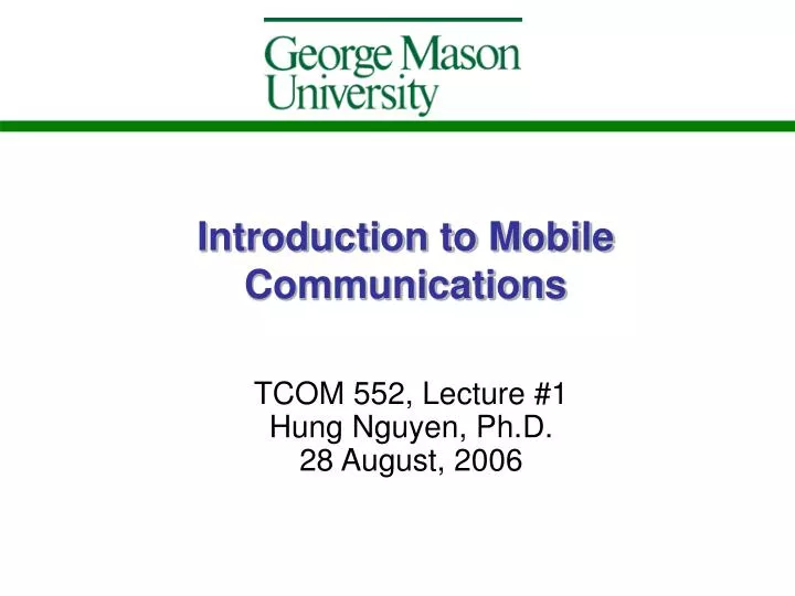 introduction to mobile communications n.