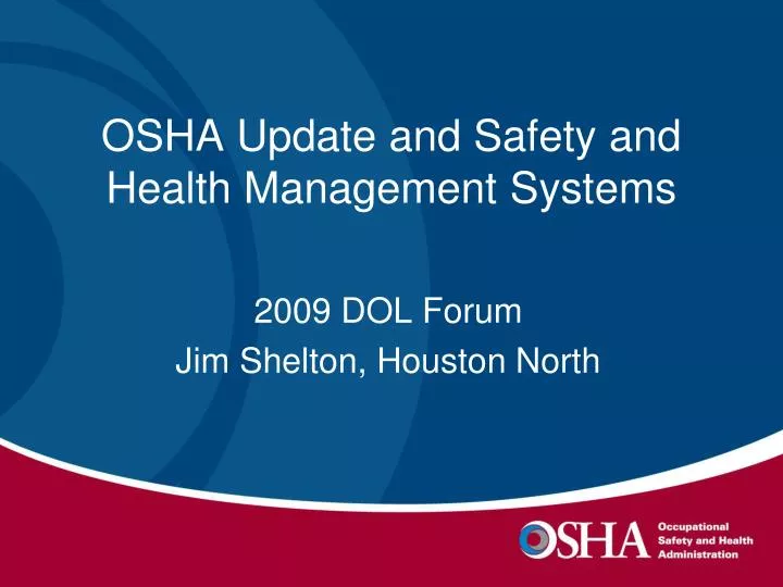 osha update and safety and health management systems n.