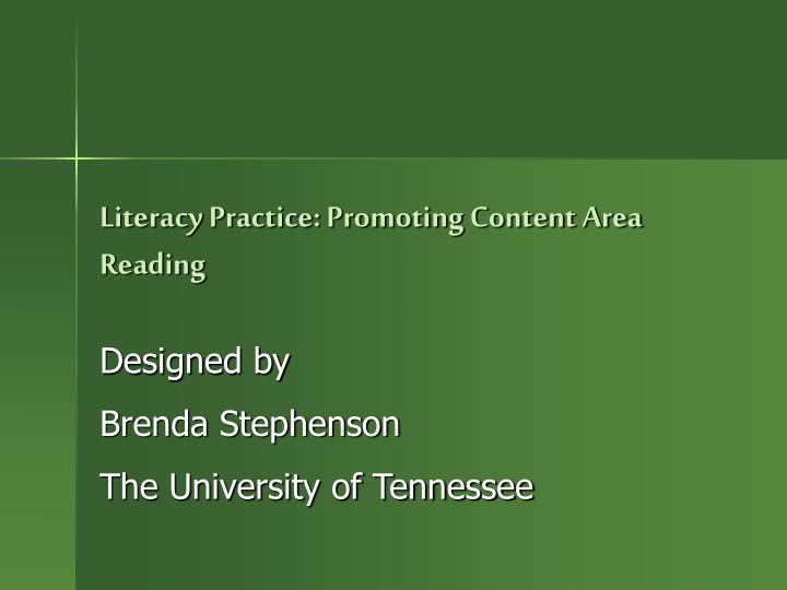 literacy practice promoting content area reading n.