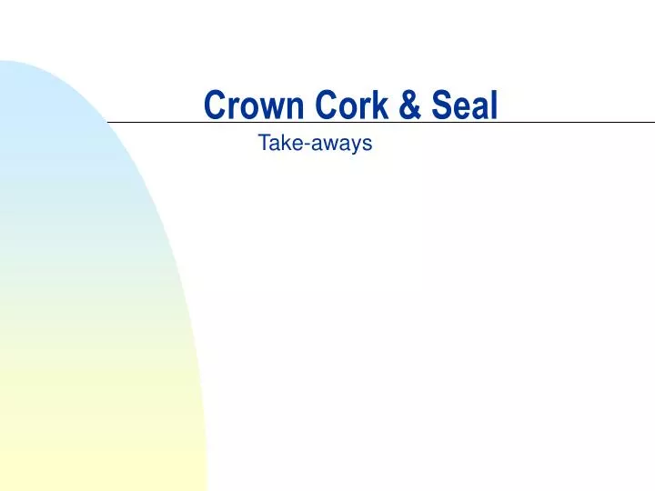 crown cork and seal in 1989 crown cork and seal in 1989