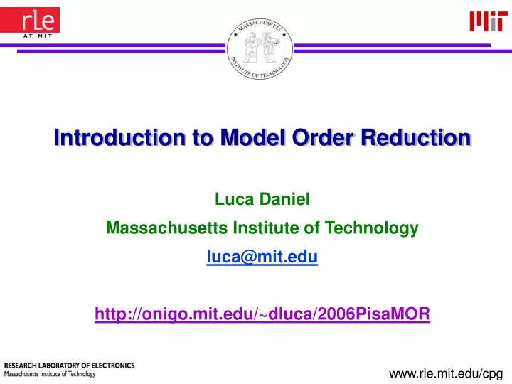 introduction to model order reduction n.