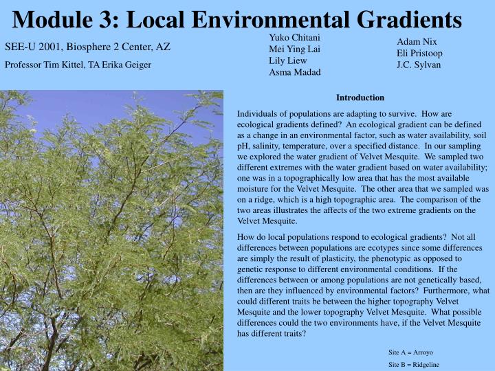 module 3 local environmental gradients n.