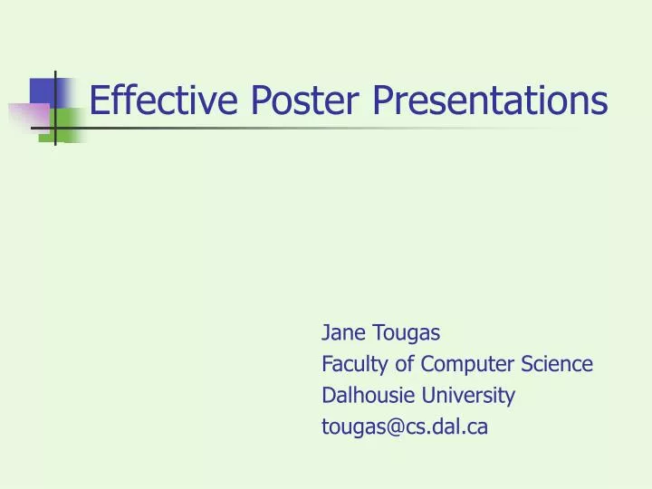 effective poster presentations n.