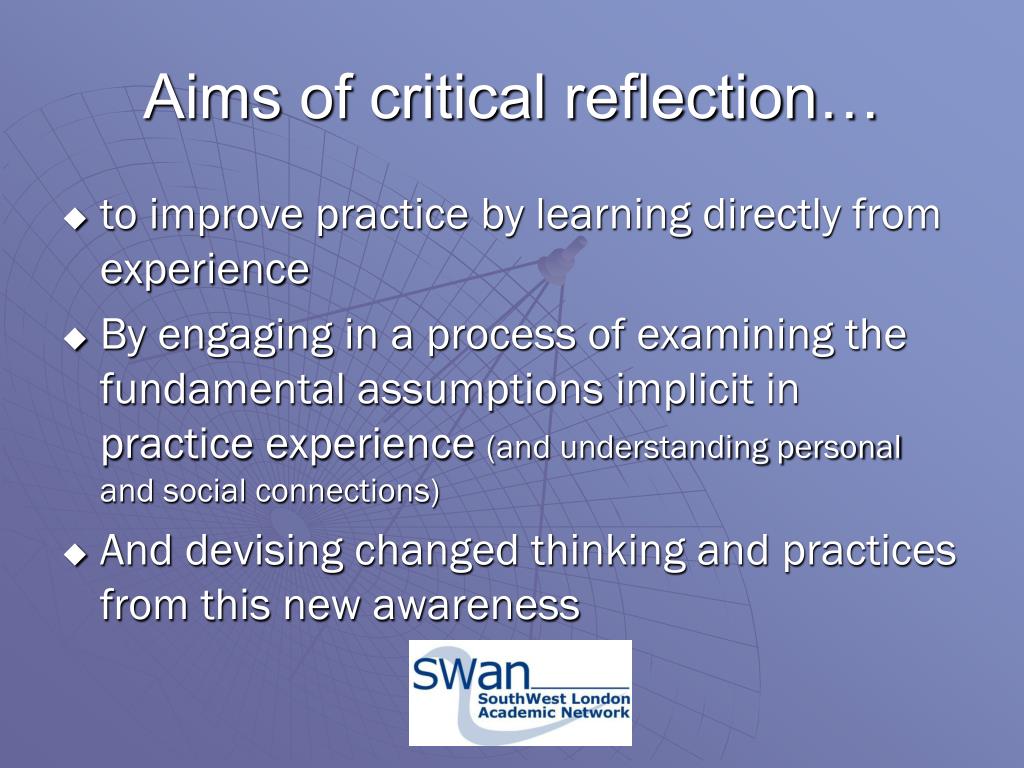 aims of critical reflection