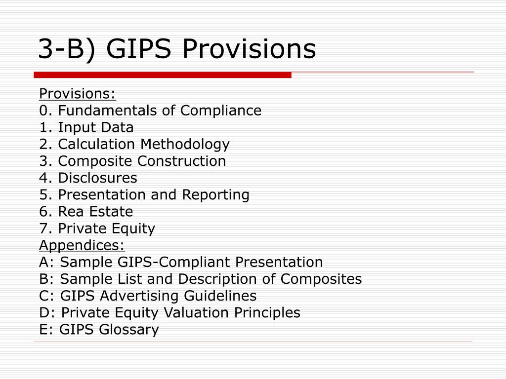 presentation of performance results (gips)
