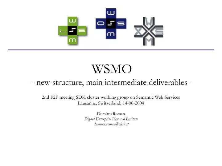 wsmo new structure main intermediate deliverables n.