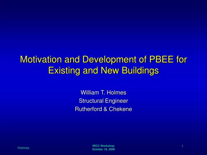 motivation and development of pbee for existing and new buildings n.