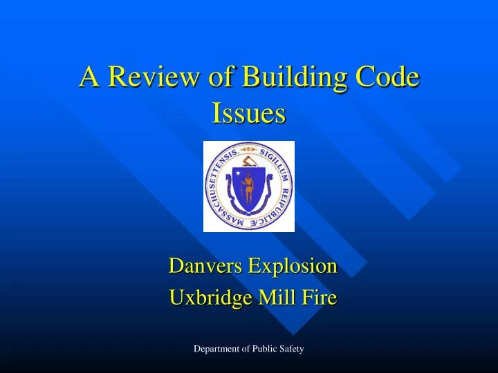 a review of building code issues n.