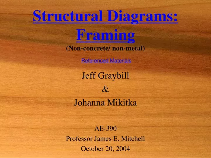 structural diagrams framing non concrete non metal n.