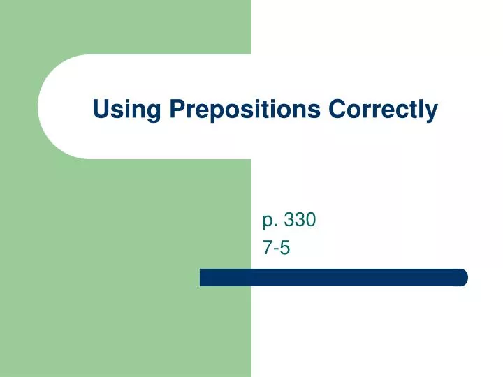 using prepositions correctly n.