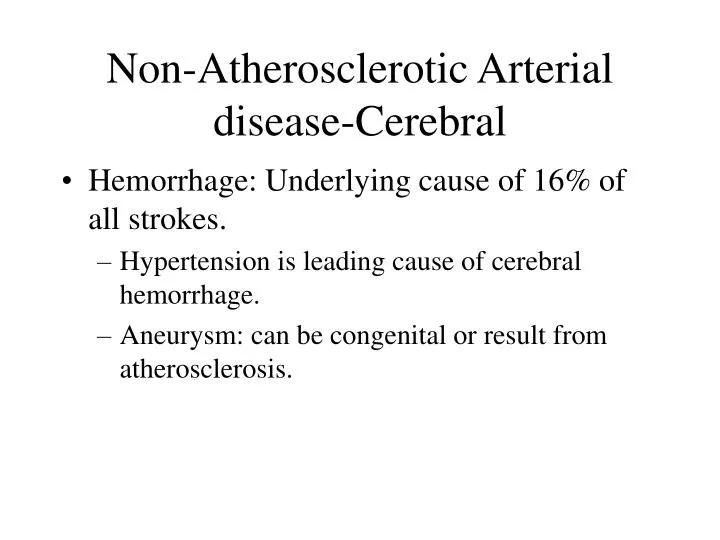 non atherosclerotic arterial disease cerebral n.