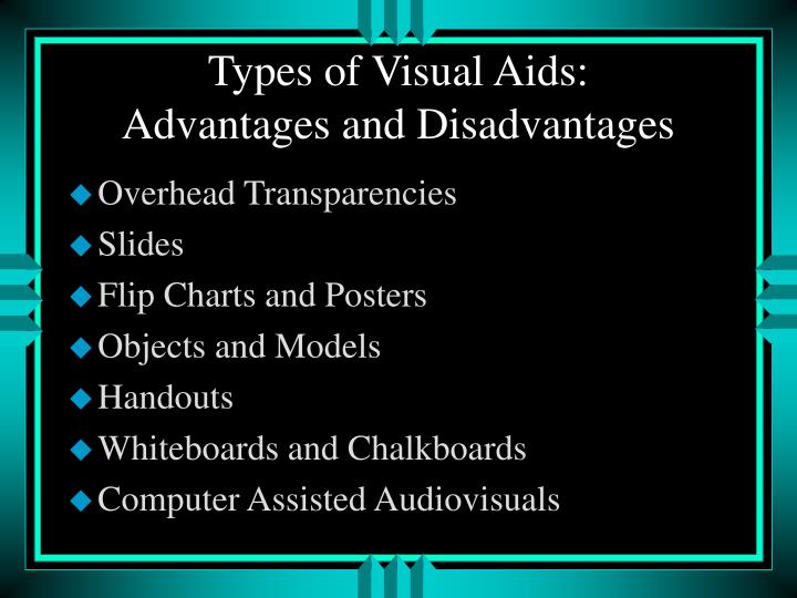 pros and cons of visual aids in presentation