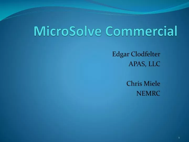 microsolve commercial n.