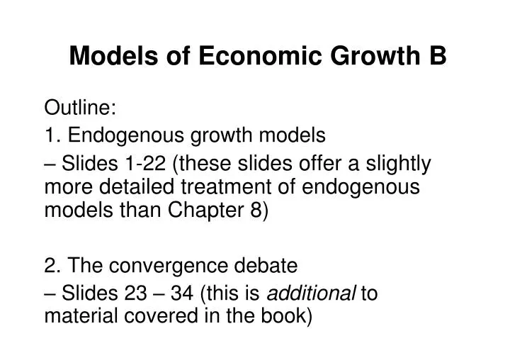 models of economic growth b n.