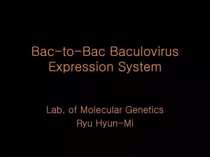 bac to bac baculovirus expression system n.