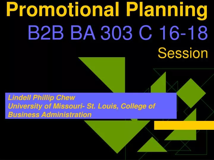 promotional planning b2b ba 303 c 16 18 session n.
