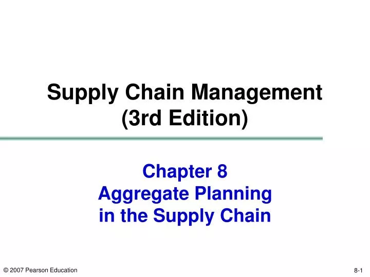 chapter 8 aggregate planning in the supply chain n.