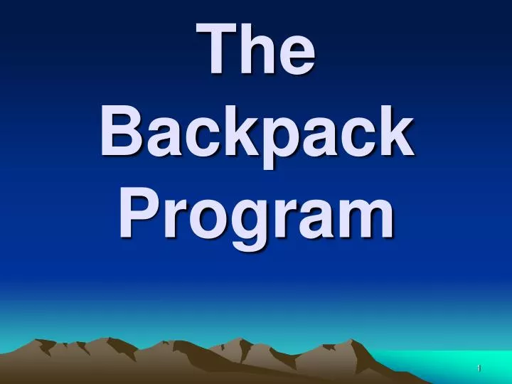 the backpack program n.