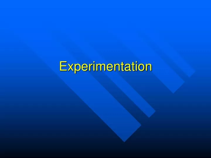 experimentation n.