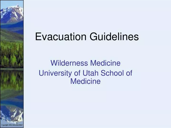 evacuation guidelines n.