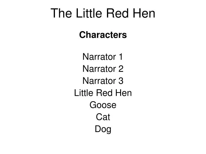 the little red hen n.