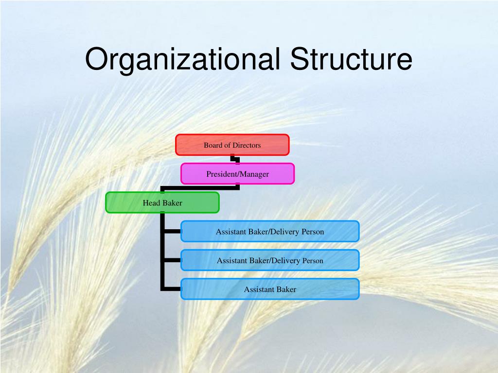 Organizational Chart Of A Bakery