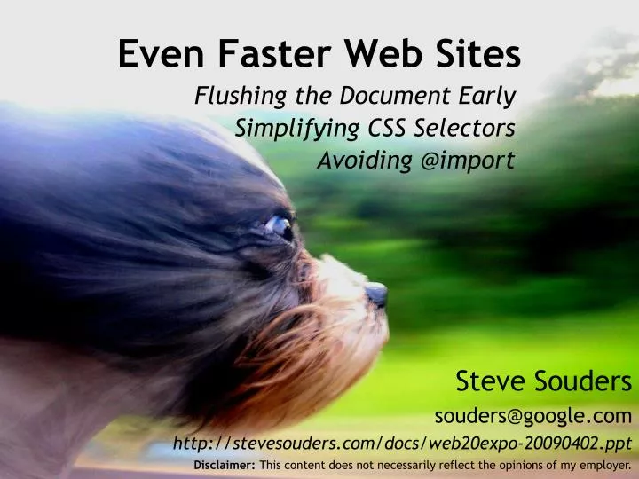 even faster web sites n.