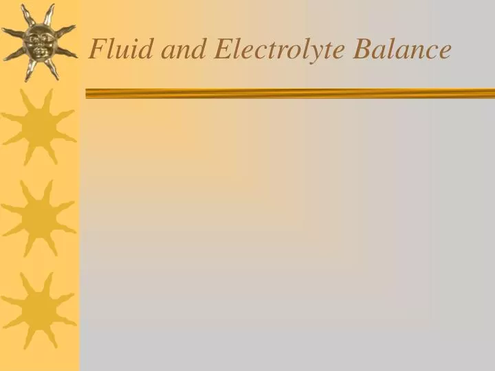 fluid and electrolyte balance n.