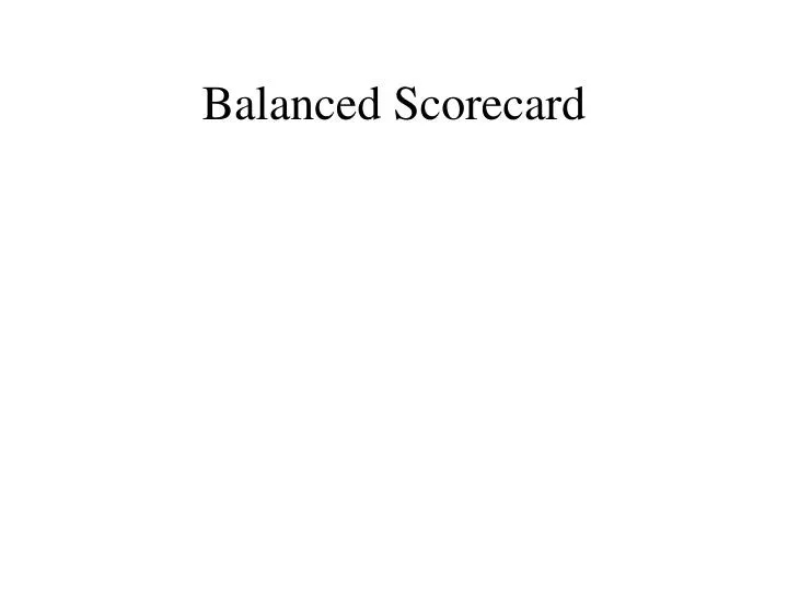 balanced scorecard n.