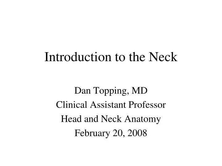 introduction to the neck n.