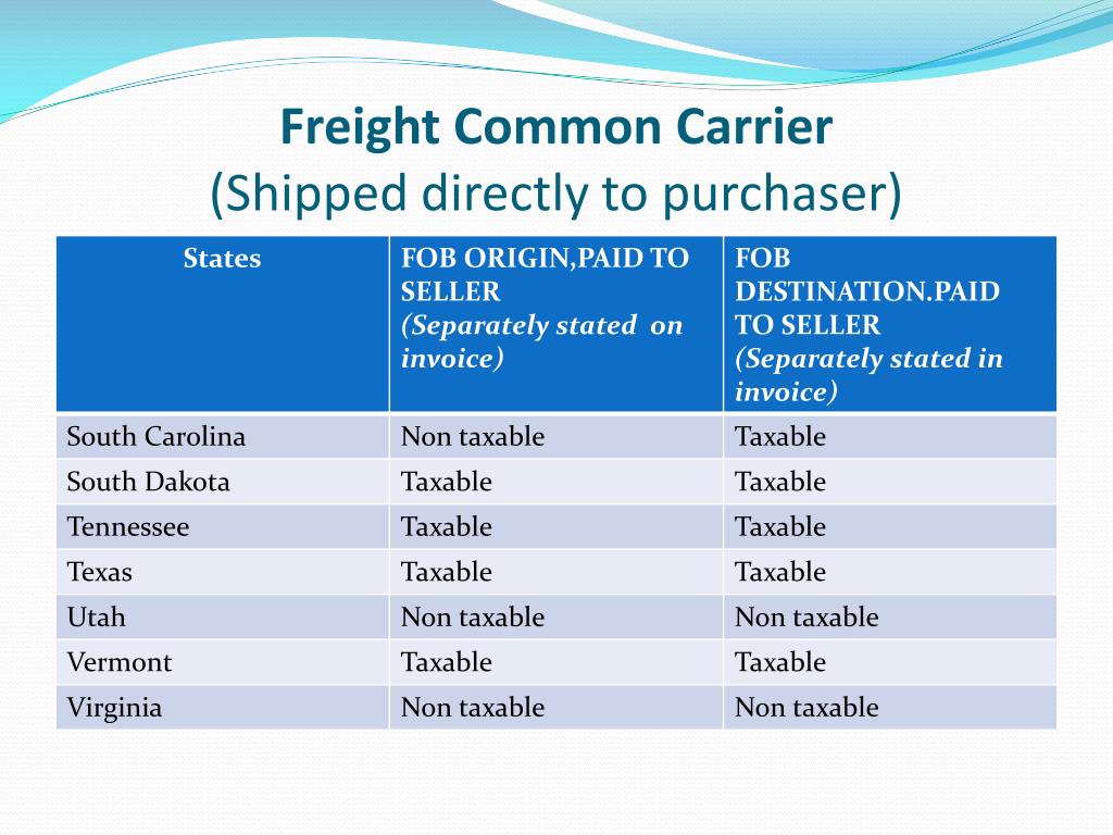 PPT Taxability Of Freight Charges PowerPoint Presentation Free 