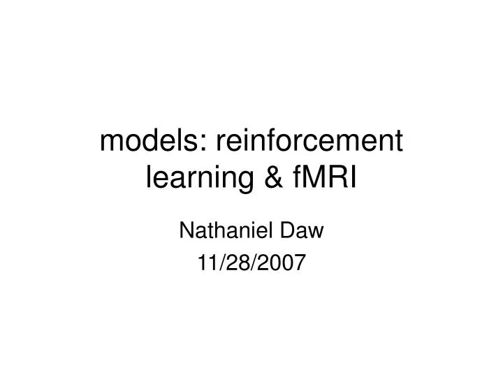 models reinforcement learning fmri n.