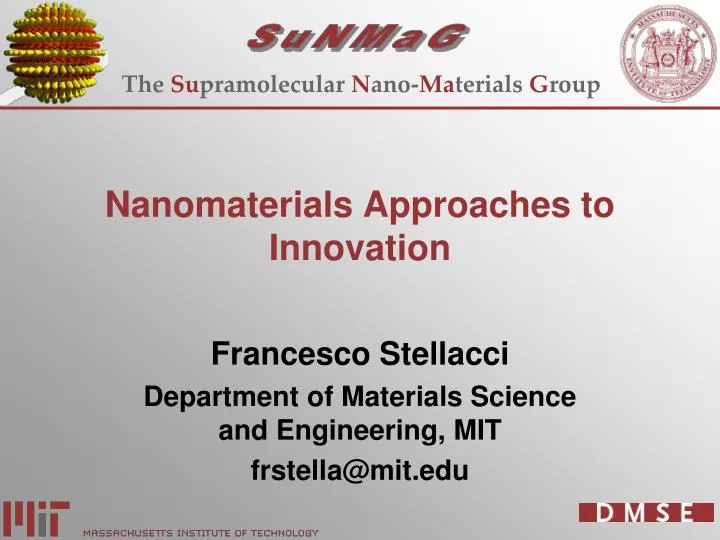 nanomaterials approaches to innovation n.