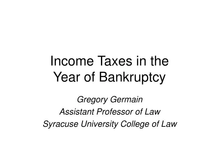 income taxes in the year of bankruptcy n.