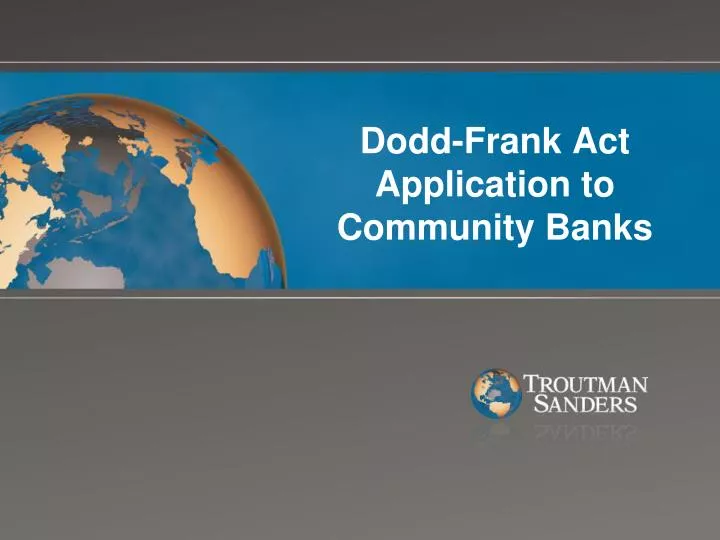 dodd frank act application to community banks n.