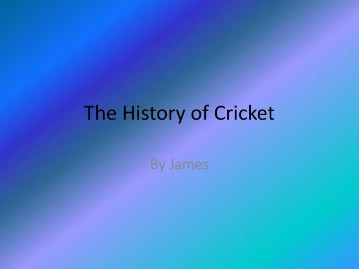 the history of cricket n.