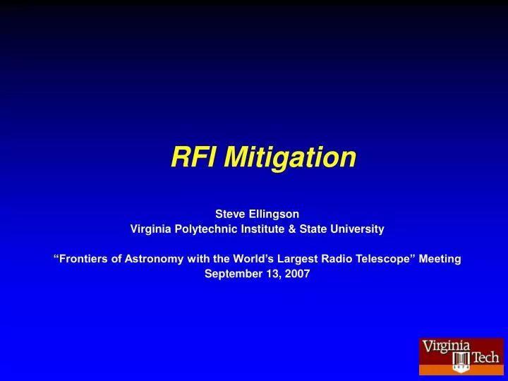 PPT - RFI Mitigation PowerPoint Presentation, free download - ID:204636
