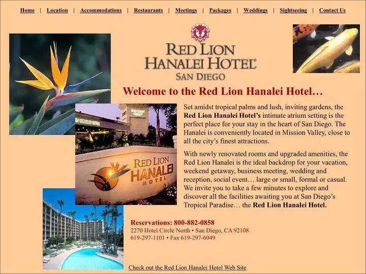 PPT - Reservations: 800-882-0858 2270 Hotel Circle North • San Diego