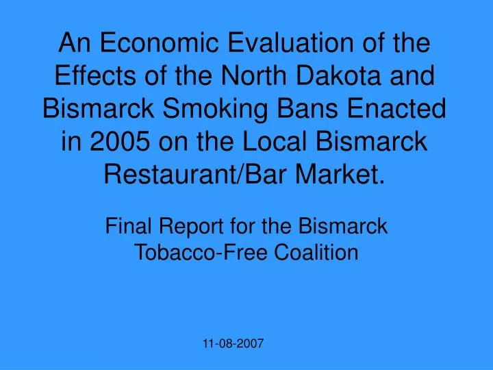 final report for the bismarck tobacco free coalition n.