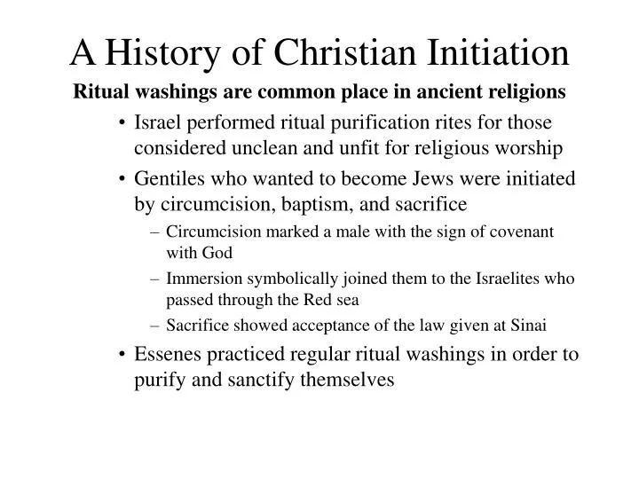 a history of christian initiation n.