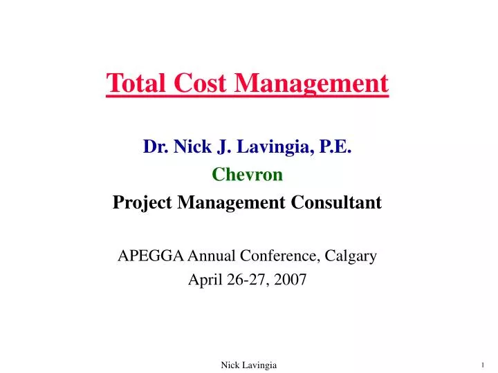 total cost management n.