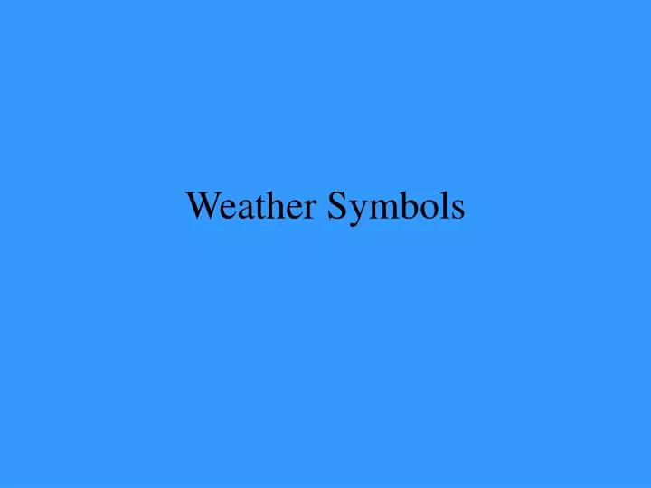weather symbols n.