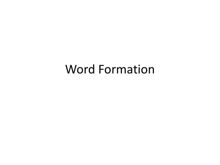 word formation n.